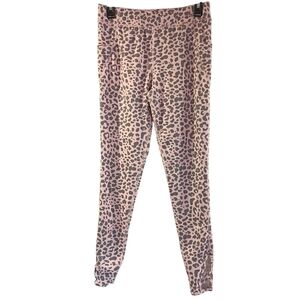 EUC Athletic Workout Ankle Yoga Leggings Pink Cheetah Women XXL Stretch Pocket